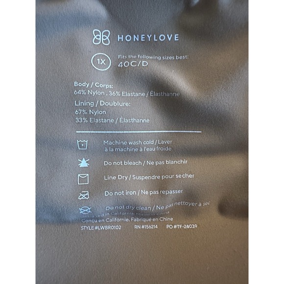 Honeylove Women's V-Neck Soft Form Wireless Bra Beige Size 1X ~ 40C / 40D - Picture 4 of 4